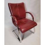 Retro chrome and leather office chair.