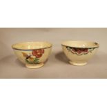 Two early 20th C. transfer porridge bowls.