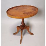 20th C. yew wood wine table.