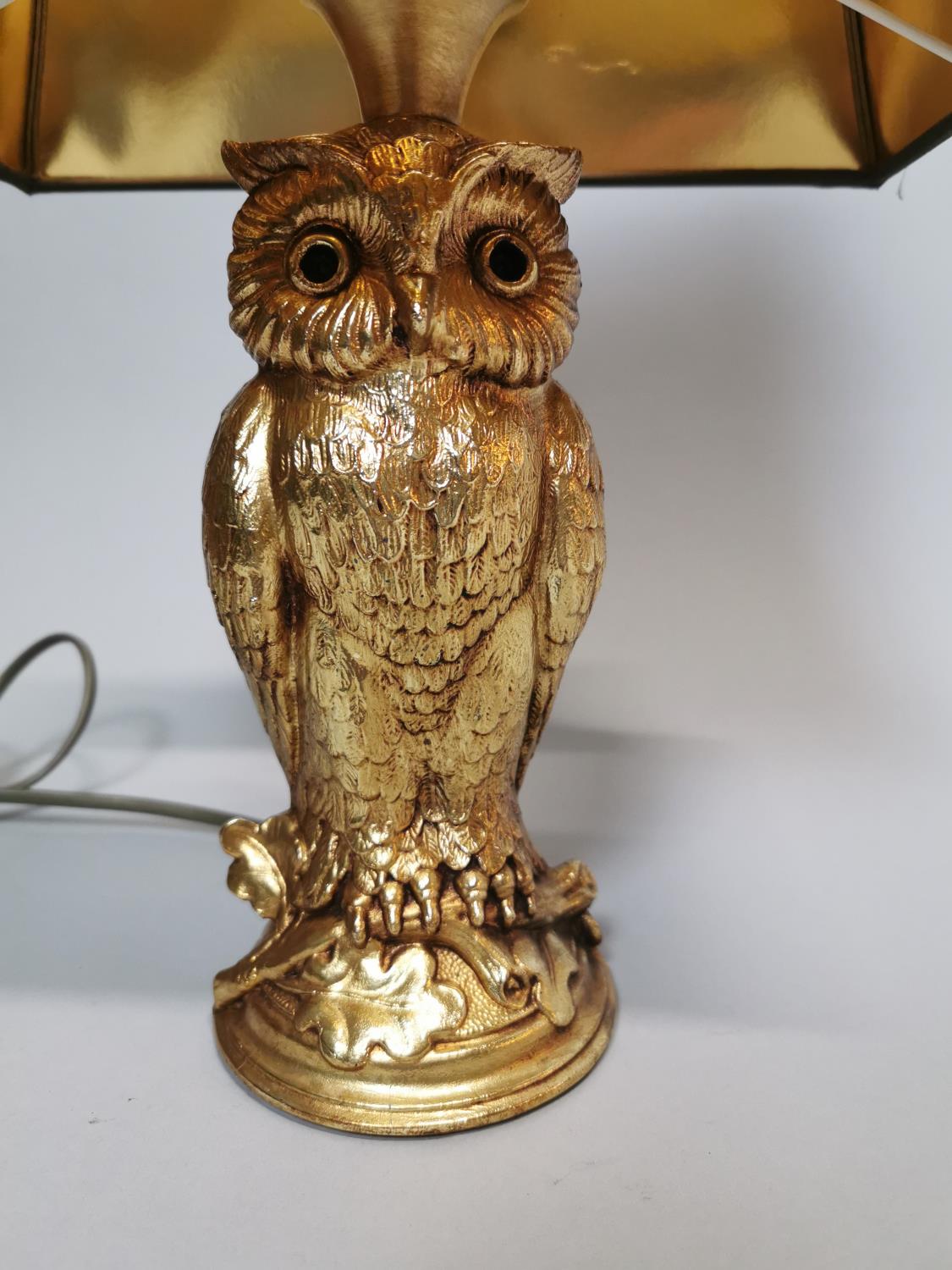 Gilded table lamp in the form of an Owl - Image 2 of 3