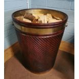 Irish mahogany Estate peat bucket.