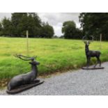 Pair of good quality cast iron life size Stags.