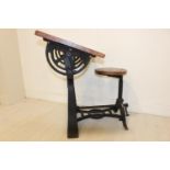 Draughtman's cast iron desk and stool