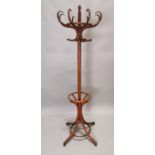 Early 20th C. bentwood hat and coat stand.