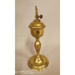 19th C. brass oil burner lamp.