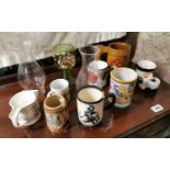 Collection of mugs and glasses.