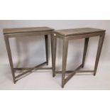 Pair of stylish bleached oak side tables.