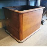 Edwardian mahogany and oak log box.