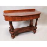 19th C. mahogany bow front side table.