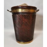 Irish mahogany peat bucket.