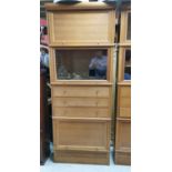 1950s oak set of stackable cabinets.