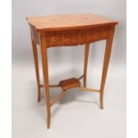 Edwardian inlaid satinwood work table.