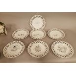 Set of seven plates.