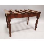 19th C. mahogany luggage stand.