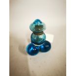 Vintage aqua translucent glass scent bottle