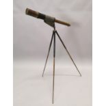 19th C. brass and metal telescope.