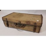 Early 20th C. canvas suitcase.