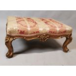 19th C. giltwood and upholstered foot stool.