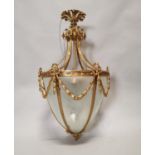 Gilded brass hall lantern.