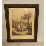 19th C. framed family print.