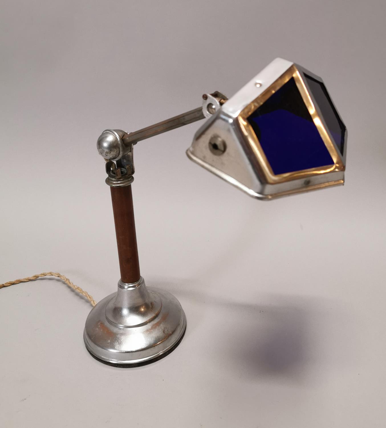 Early 20th C. chrome desk lamp.