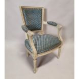 Early 20th C. French open arm chair.