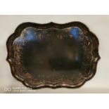 Early 20th C. lacquered mahogany tray.