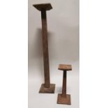 Two early 20th C. oak shop stands.