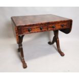 Georgian mahogany drop leaf sofa table.