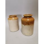 Two 19th C. glazed stoneware jars.
