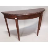 Georgian mahogany demi-lune side table.