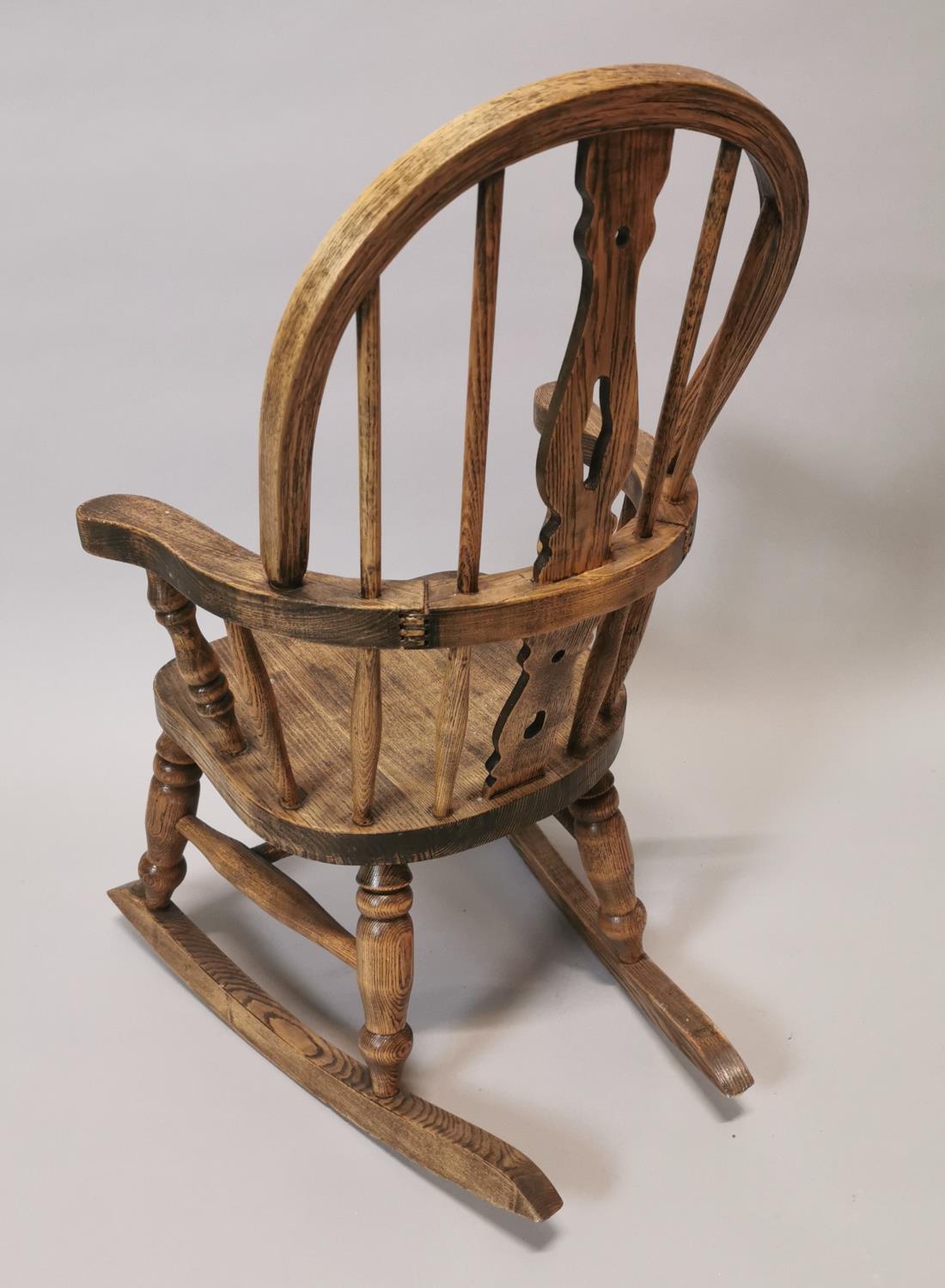 Elm Windsor child's rocking chair - Image 3 of 3