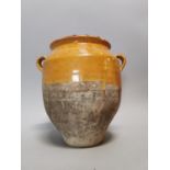 18th C. glazed terracotta Confit pot.
