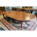 19th. C. mahogany D-ended dining table.
