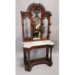 19th. C. mahogany mirrored back hall stand.