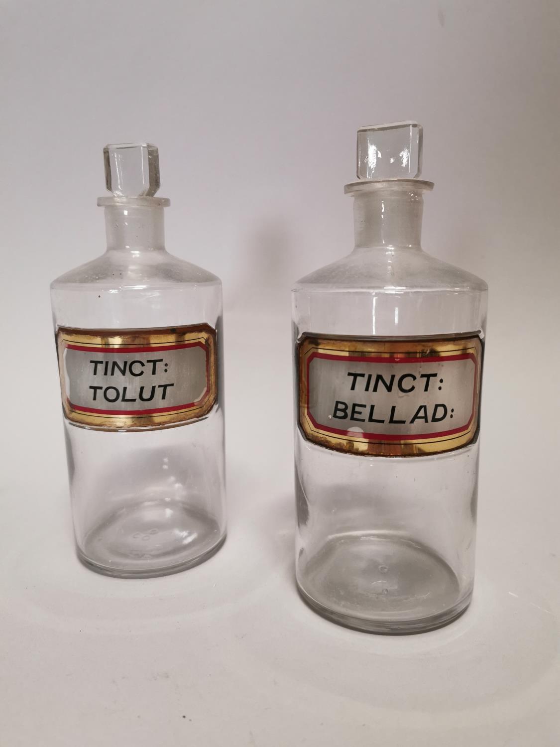 Two early 20th C. glass chemist jars.