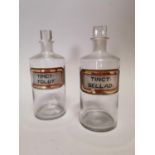 Two early 20th C. glass chemist jars.