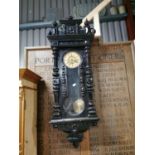 Victorian key hole mahogany Vienna clock.