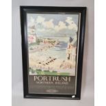 Framed Northern Ireland travel advertising print.