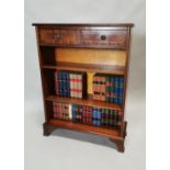 Inlaid mahogany floor bookcase.