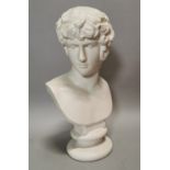 Plaster bust of David.