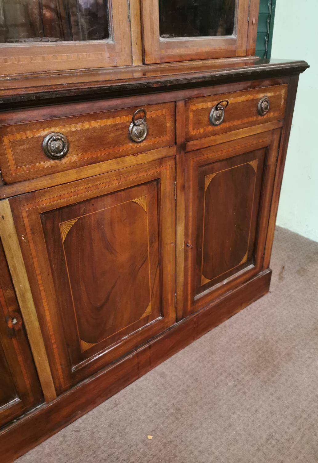 Edwardian inlaid mahogany bookcase. - Image 2 of 4