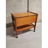 1970s teak drinks trolly.