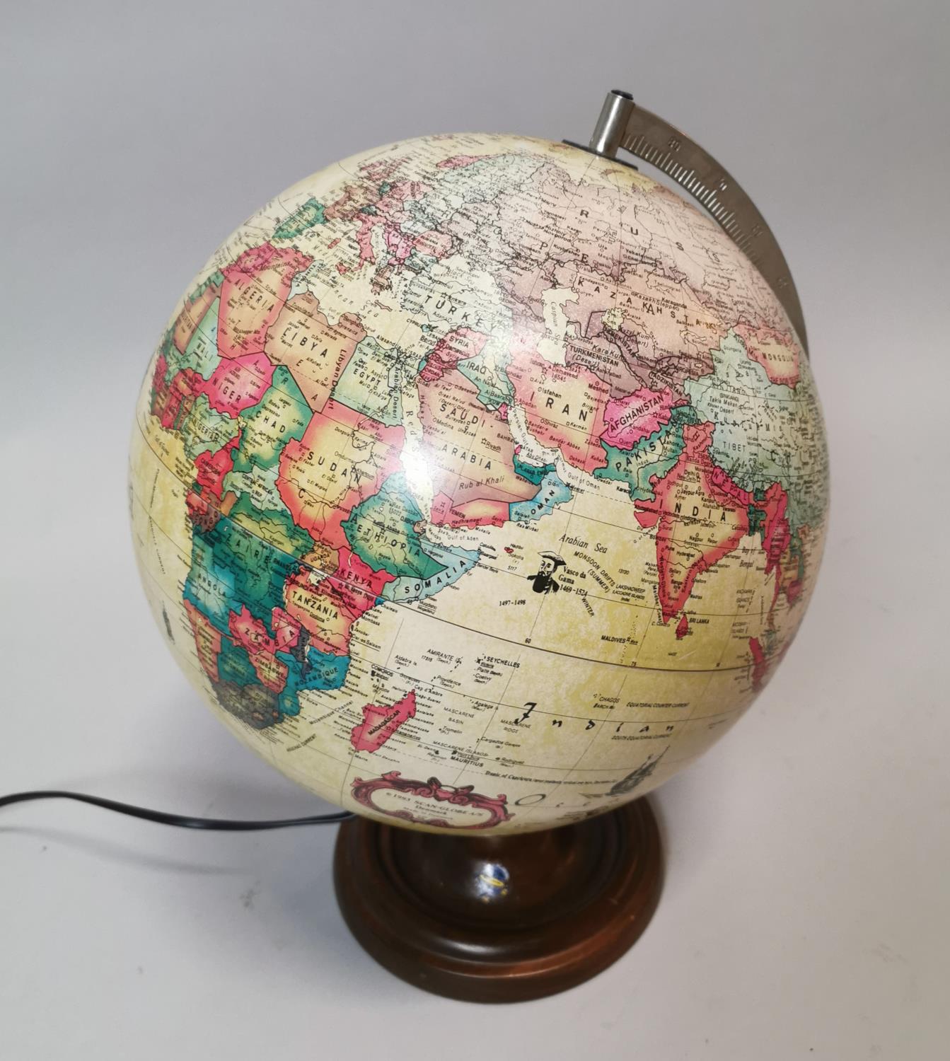 1950's light up world globe. - Image 2 of 3