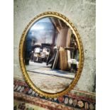 Edwardian giltwood wall mirror.