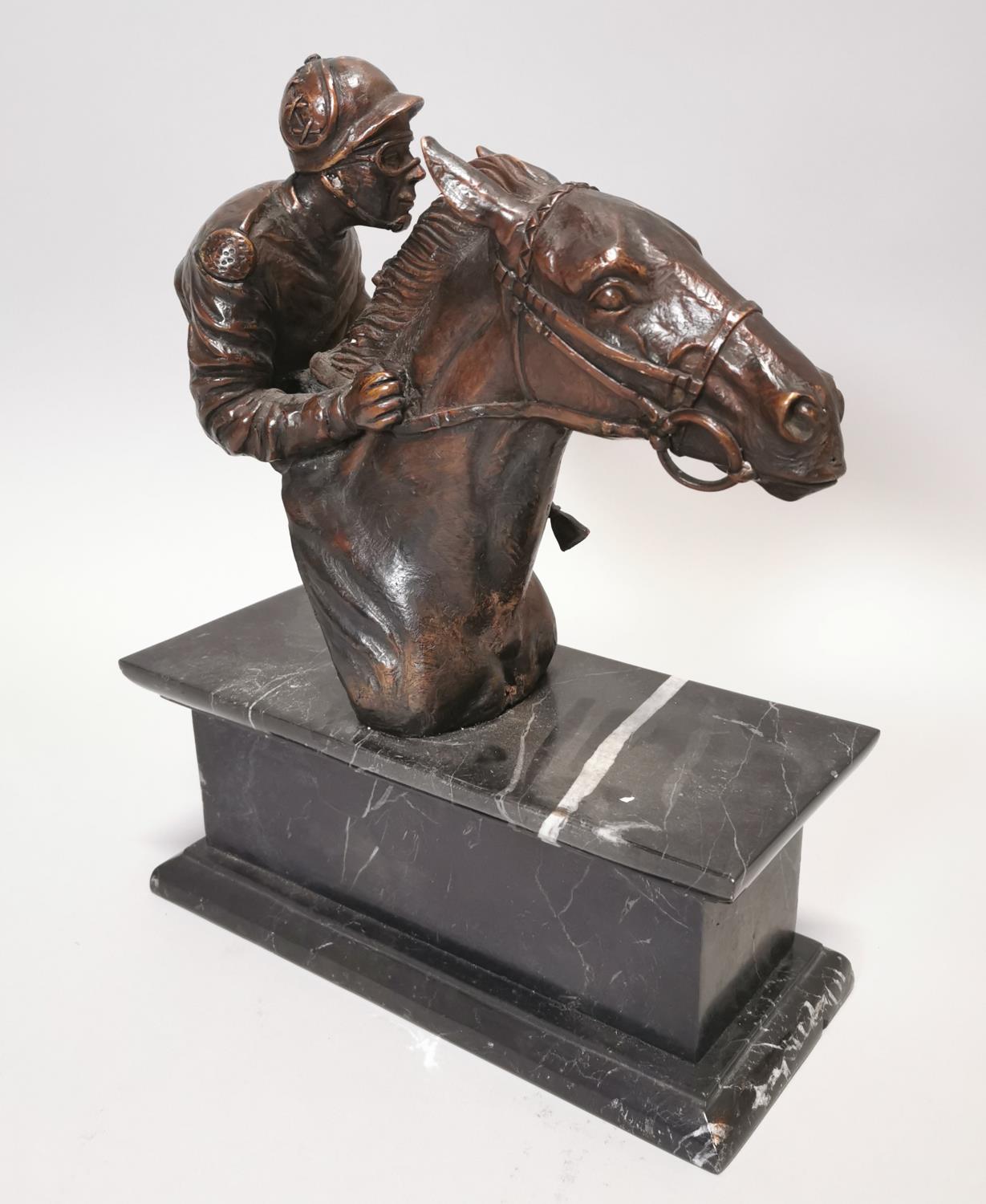 Bronze model of a Jockey and Horse.