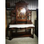 Victorian carved oak hall stand.