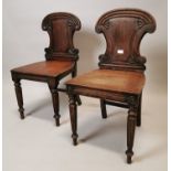 Near pair of William IV mahogany side chairs.