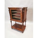 19th C. inlaid walnut music cabinet.