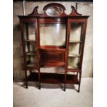 Edwardian inlaid mahogany display cabinet.